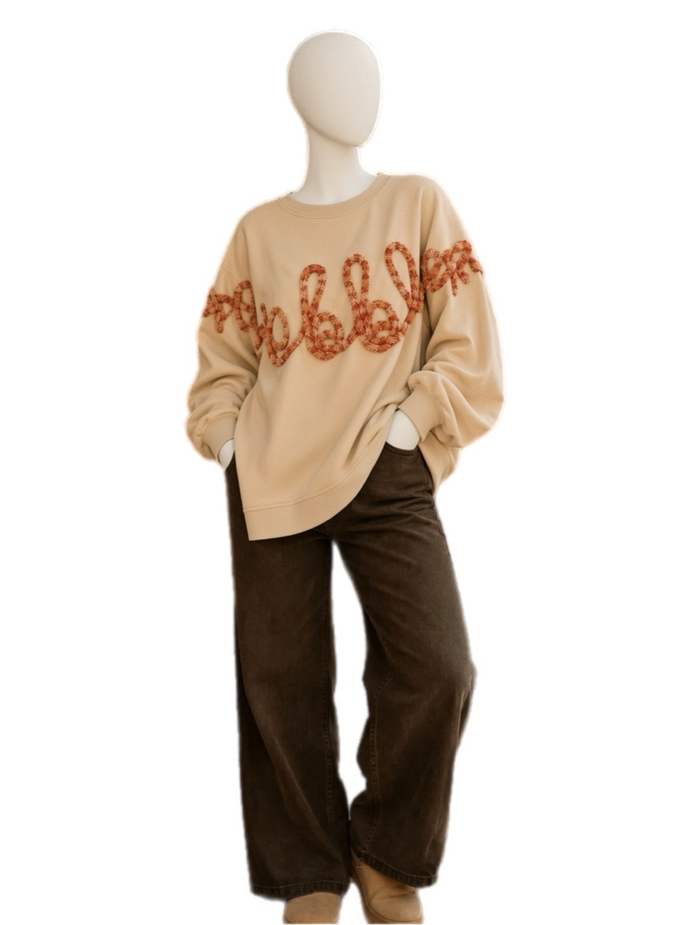 FANTASTIC FAWN Thanksgiving fall gobble oversized French Terry pullover S M L